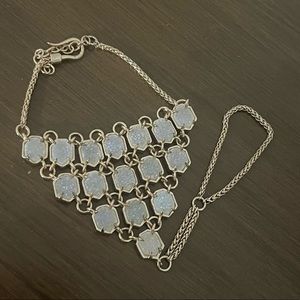 Kendra Scott Abigail Hand Bracelet with Rose Gold and Iridescent Drusy Stones